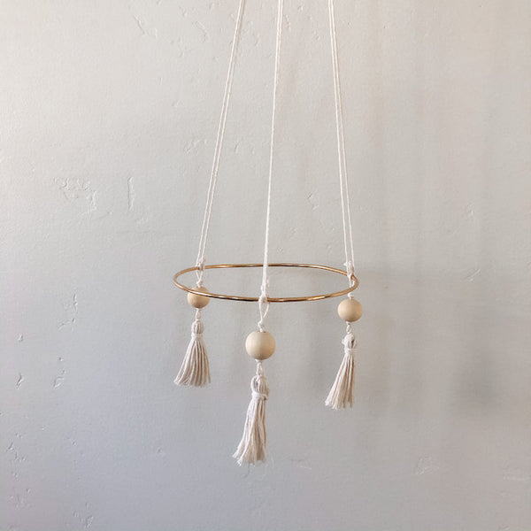 Hanging Gold Hoop Air Plant Throne, Medium