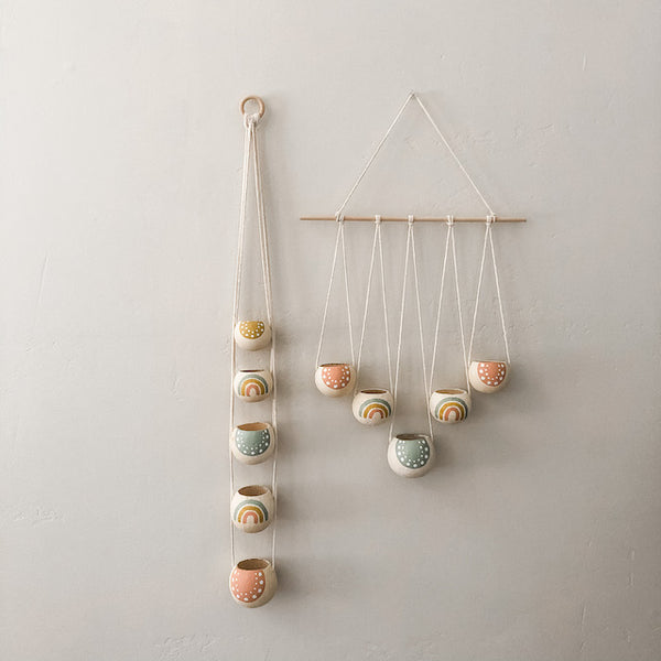 Pastel Rainbow Bell Cup Hanger- Set of 5