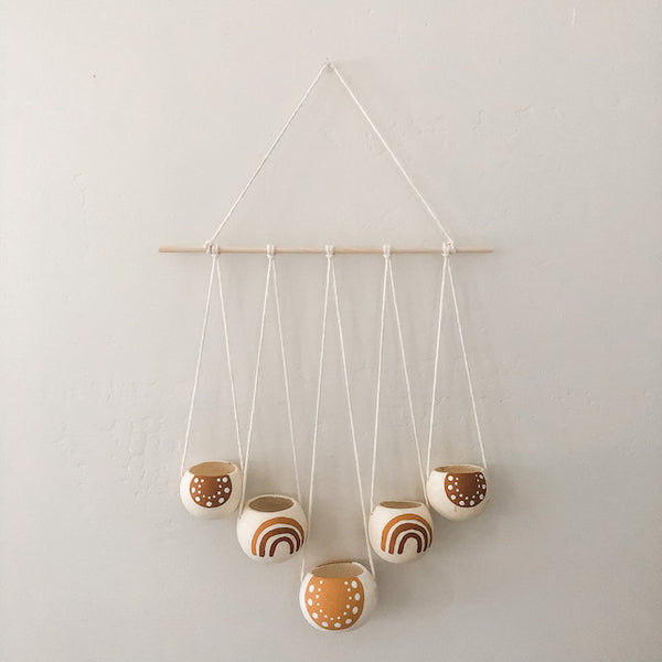 Warm Rainbow Bell Cup Hanger- Set of 5