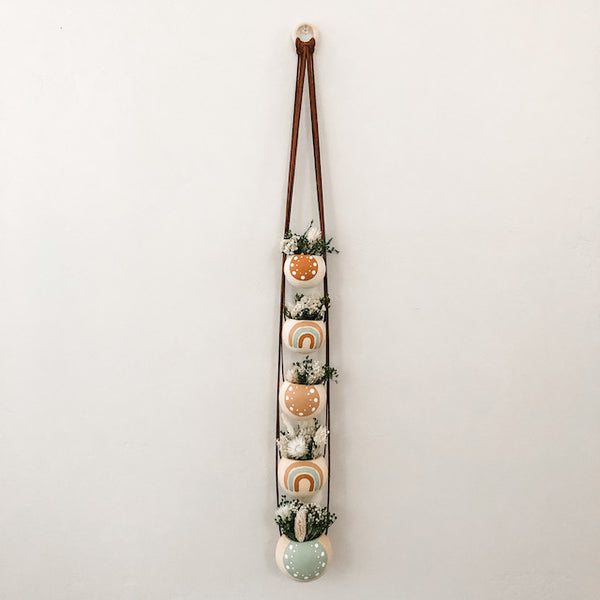 Neutral + Pastel Blue Bell Cup Hanger- Set of 5