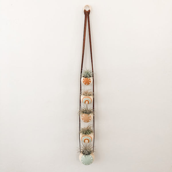 Neutral + Pastel Blue Bell Cup Hanger- Set of 5