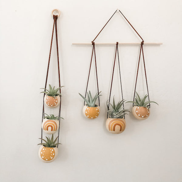 Neutral + Pastel Yellow Bell Cup Hanger- Set of 3