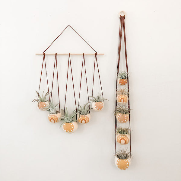 Neutral + Pastel Yellow Bell Cup Hanger- Set of 5