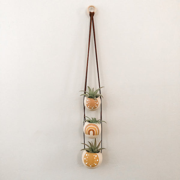 Neutral + Pastel Yellow Bell Cup Hanger- Set of 3