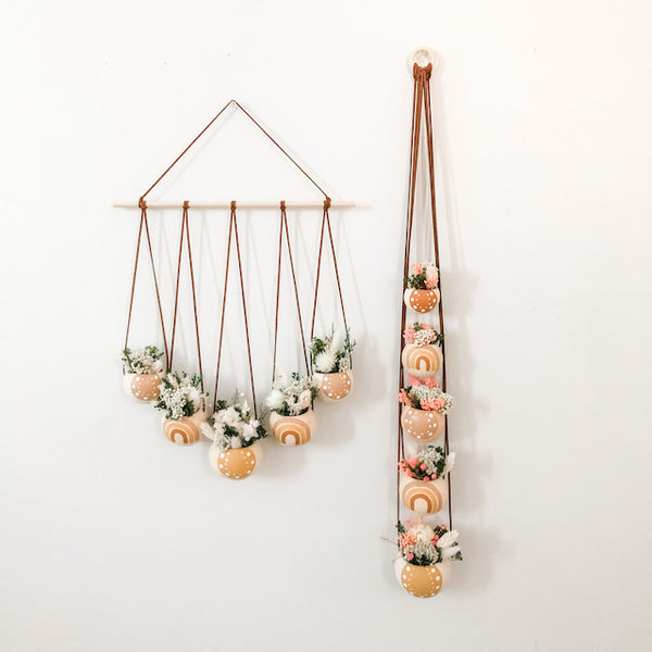 Neutral + Pastel Yellow Bell Cup Hanger- Set of 5