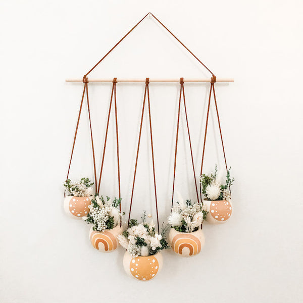 Neutral + Pastel Yellow Bell Cup Hanger- Set of 5