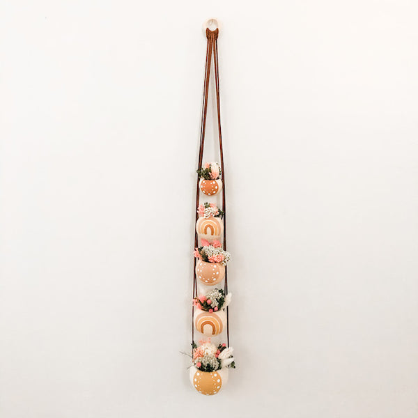 Neutral + Pastel Yellow Bell Cup Hanger- Set of 5