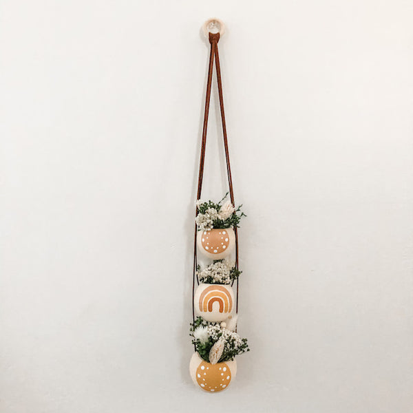 Neutral + Pastel Yellow Bell Cup Hanger- Set of 3