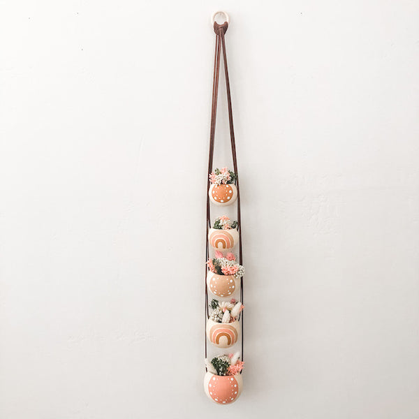 Neutral + Pastel Pink Bell Cup Hanger- Set of 5