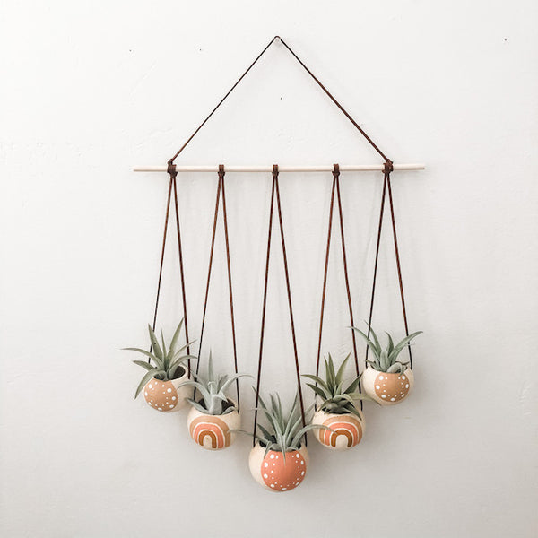 Neutral + Pastel Pink Bell Cup Hanger- Set of 5