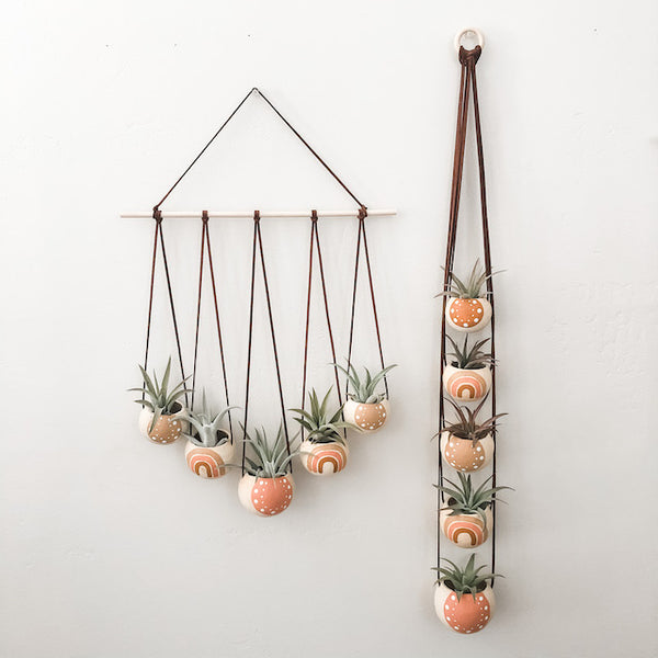 Neutral + Pastel Pink Bell Cup Hanger- Set of 5