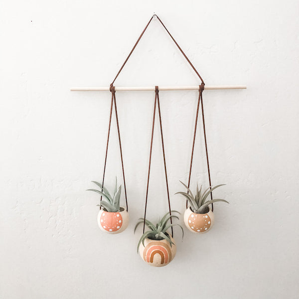 Neutral + Pastel Pink Bell Cup Hanger- Set of 3