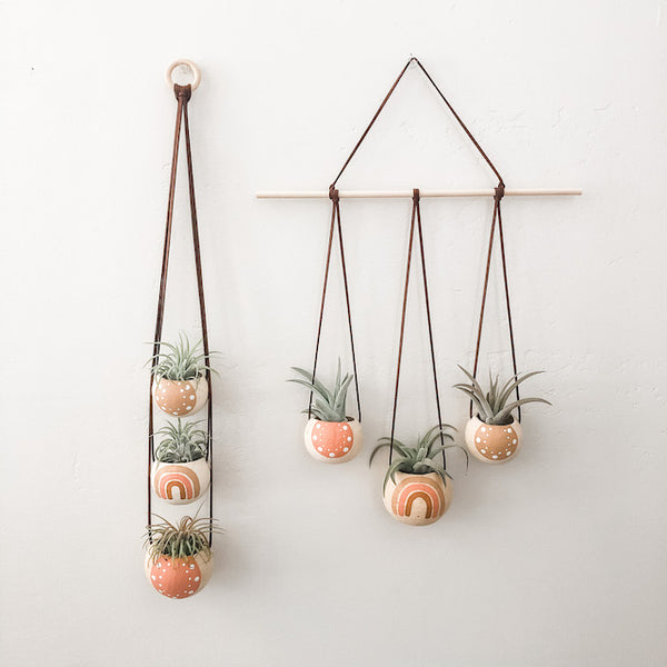 Neutral + Pastel Pink Bell Cup Hanger- Set of 3
