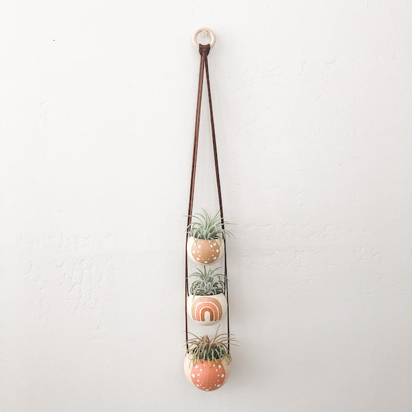 Neutral + Pastel Pink Bell Cup Hanger- Set of 3