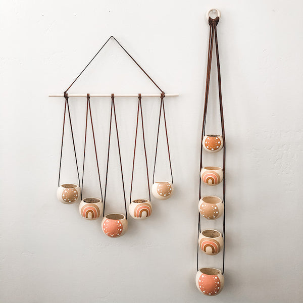 Neutral + Pastel Pink Bell Cup Hanger- Set of 5