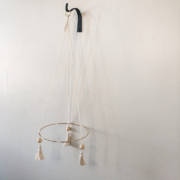 Hanging Gold Hoop Air Plant Throne, Large