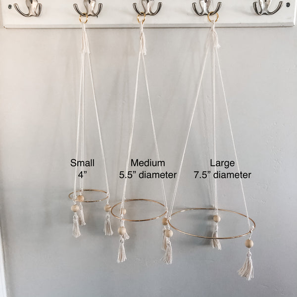 Hanging Gold Hoop Air Plant Throne, Medium