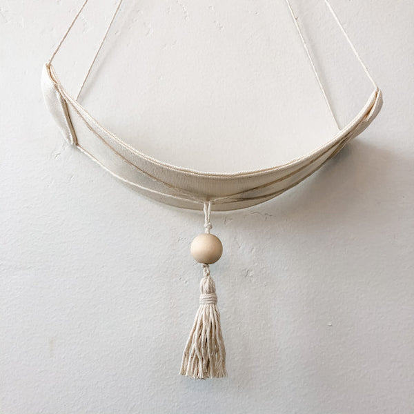 Hanging Canvas Air Plant Hammock- Tan Arrows
