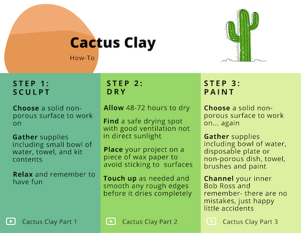 Cactus Clay Air Plant Holder DIY Sculpture Kit