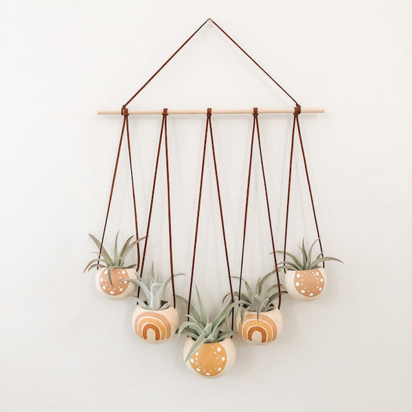 Neutral + Pastel Yellow Bell Cup Hanger- Set of 5